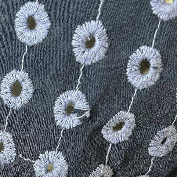 AMADI Bomber Jacket Small Redskin Blouson Eyelet Full Zip Embroidered Blue Crepe - Picture 12 of 12